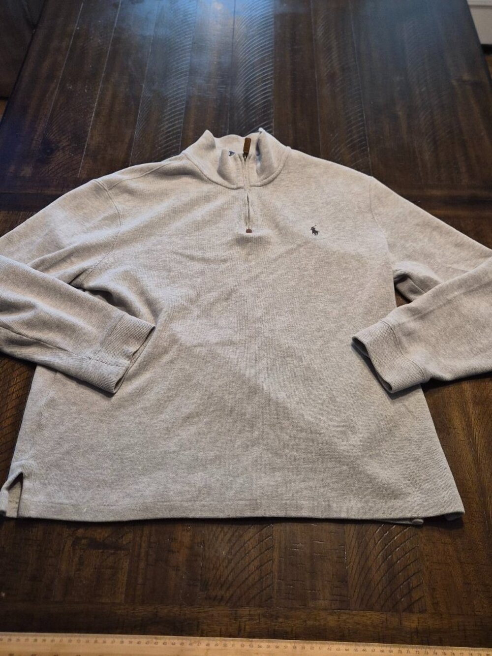 Ralph Lauren Polo Men’s Size L Gray Quarter Zip Sweater Pullover Pony Logo G987